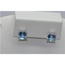 15.25 CTW BLUE TOPAZ EARRING .925 STERLING SILVER