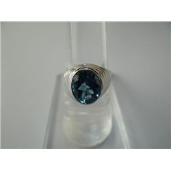 28.50 CTW BLUE TOPAZ RING .925 STERLING SILVER