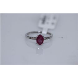 9.75 CTW RUBY AND DIAMOND RING .925 STERLING SILVER