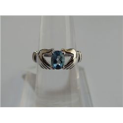 14.00 CTW BLUE TOPAZ RING .925 STERLING SILVER