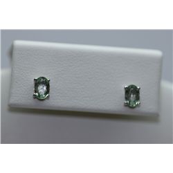 7.50 CTW GREEN SAPPHIRE EARINGS .925 STERLING SILVER