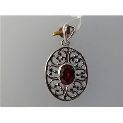 20.00 CTW GARNET PENDANT .925 STERLING SILVER