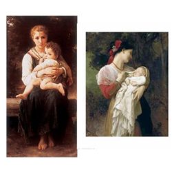 2 William-Adolphe Bouguereau Prints Mother Child Sister