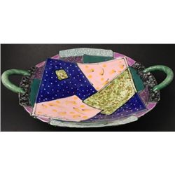 Large Modern Abstract Artist Signed Pottery Bowl