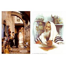 2 Judaic Art Prints Maher Marcos, E. Walsh -Scrolls