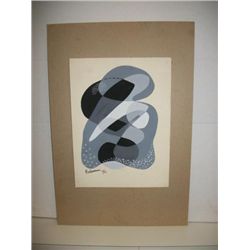 Vintage Geometric Abstract Signed - Charles Biederman