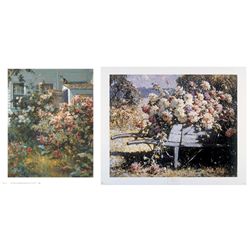 2 Abbott Fuller Graves Prints Backyard Garden, Blooms
