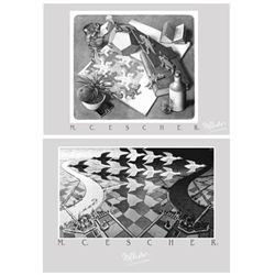 M.C. Escher Reptiles and Day and Night Art Prints