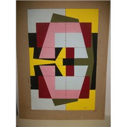 Vintage Geometric Abstract Signed - Carl Holty
