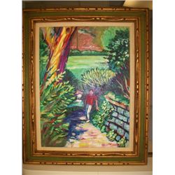 Modern Landscape with Figure Signed - Louise Woodroofe