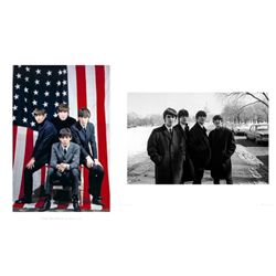 2 Beatles in US Photo Prints White House, American Flag