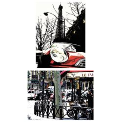 2 Jo Fairbrother Paris Art Prints Cafe, Eiffel Tower