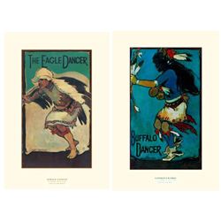 2 Gerald Cassidy Native Am. Prints Eagle Buffalo Dancer