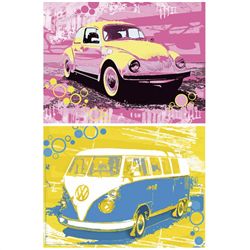 Michael Cheung Vintage Beetle and Vintage VW Bus Prints