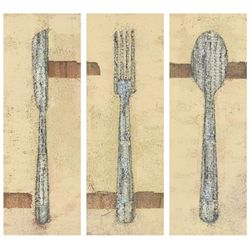 3 Emma Bennett Silverware Prints Restaurant Art