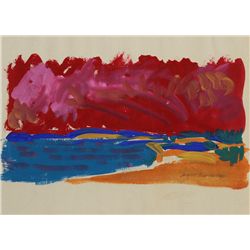 August Mosca, Seascape, Watercolor