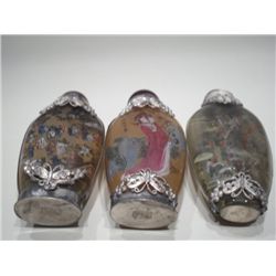 Vintage Glass Snuff Bottles - Set of 3