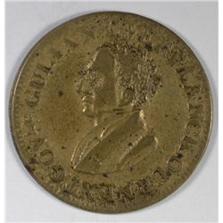 HARD TIMES TOKEN GULIAN C. VERPLANCK SATIRICALPOLITICAL BRASS