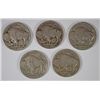 Image 2 : 5-DIFFERENT BUFFALO NICKELS (1914, 1914-S, 1915, 1915-D, 1916) AG-GOOD
