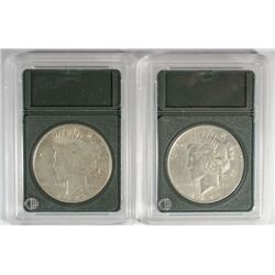 1922-S AND 23-S  PEACE DOLLARS
