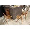 Image 2 : WOOD GRAIN RECEPTION COUNTER, CUPBOARDS, WASH STATION AND FOLDING CHAIRS