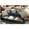 Image 1 : BROWN LEATHER TRADITIONAL SOFA AND LOVE SEAT