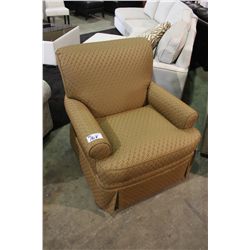 COPPER PATTERNED SWIVLING ARM CHAIR