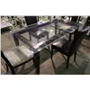 Image 1 : DARK WOOD GLASS TOP DINING TABLE