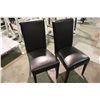 Image 1 : 2 BROWN LEATHER SIDE CHAIRS