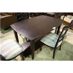 DARK WOOD DINNING TABLE WITH LEAF