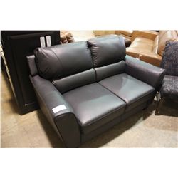 MODERN BLACK LEATHER SOFA AND LOVE SEAT