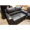 Image 1 : MODERN BLACK LEATHER SOFA AND LOVE SEAT