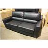 Image 2 : MODERN BLACK LEATHER SOFA AND LOVE SEAT