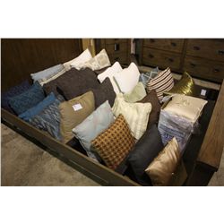 LARGE LOT OF ASSORTED THROW PILLOWS