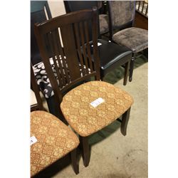 RED PATTERNED SIDE CHAIR