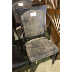 MODELED BLACK LEATHER SIDE CHAIR