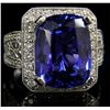 Image 2 : Lady's 18K White Gold Tanzanite Dinner Ring with