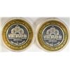 Image 2 : ( 2 ) COLLECTABLE LAS VEGAS SILVER CASINO TOKENS