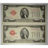 Image 1 : 2 1928 $2 RED SEAL NOTES NICE