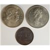Image 1 : 3 PCS FOREIGN COINS (1808 EAST INDIA, 1947 PESO .500 FS, 1970 CANADA HALF