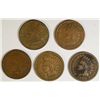 Image 1 : 5- DIFFERENT DATED INDIAN HEAD CENTS (1880, 1881, 1882, 1883, 1884) AG-VG