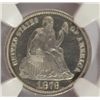Image 2 : 1873 CLOSED 3 NO ARROWS SEATED DIME NGC PROOF 65 CAMEO! WHITE AND BEAUTIFUL!