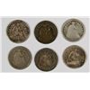 Image 1 : 6 DIFFERENT SEATED HALF DIMES ( 48, 50-O, 53, 54, 55, 56) AG-VG