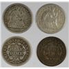 Image 2 : 1856 GOOD, 1857 GOOD, 1858 G/VG, 1861 GOOD SEATED HALF DIME