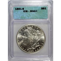 1881S Morgan $  ICG64  est $70-$75