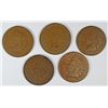 Image 1 : 5-DIFFERENT DATED INDIAN HEAD CENTS (1874, 1875, 1876, 1878, 1879) AG-GOOD