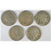 Image 1 : 5-DIFFERENT BUFFALO NICKELS (20-S, 21, 23, 23-S, 24-D)