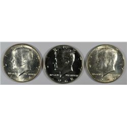 3-KENNEDY HALF DOLLARS (64-D, 68-S, 70-D)