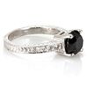 Image 2 : Genuine Black Diamond  2.94 ctw & Diamond Ring 14K