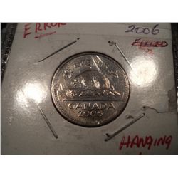 CANADA 2006 NICKEL ERROR "HANGING 6"